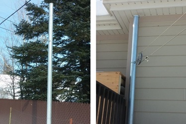 Poteau de corde à linge galvanisé installé à Saint-Lin